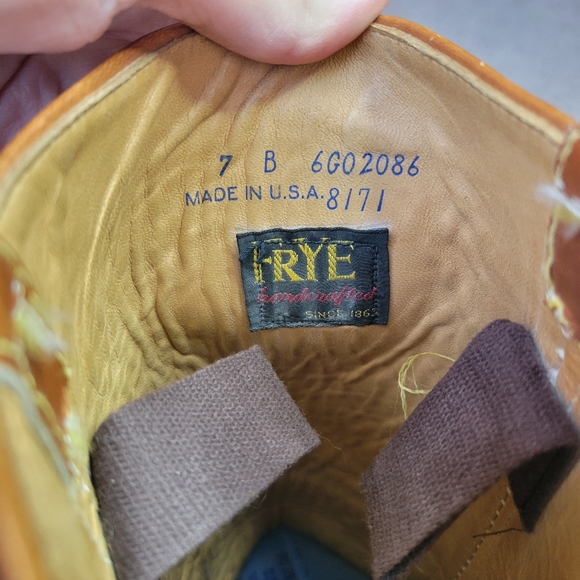 FRYE RARE Vintage Black Label Campus Stitching Horse Knee High Western Boots 7 - Picture 15 of 17